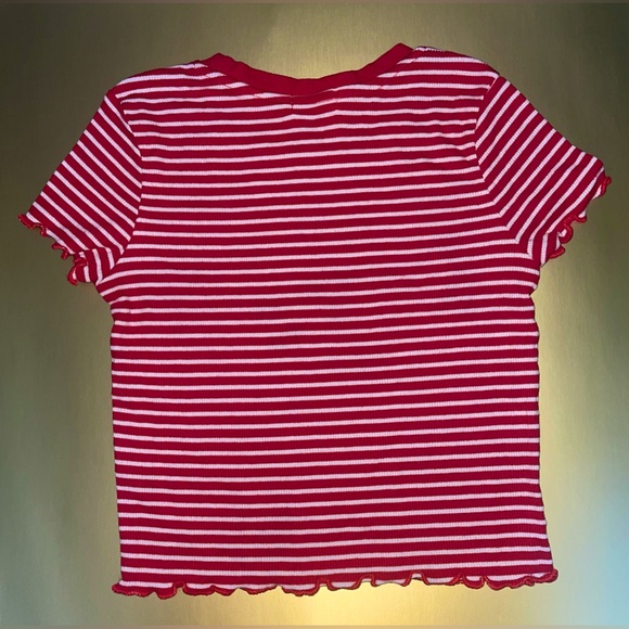 Heart Hips Striped Crop Top { Size: Medium } - Picture 2 of 2